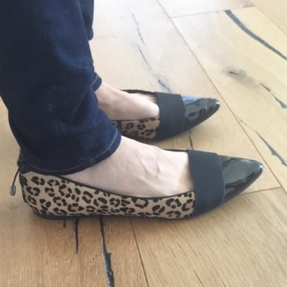 Leopard,calf hair Levity flats